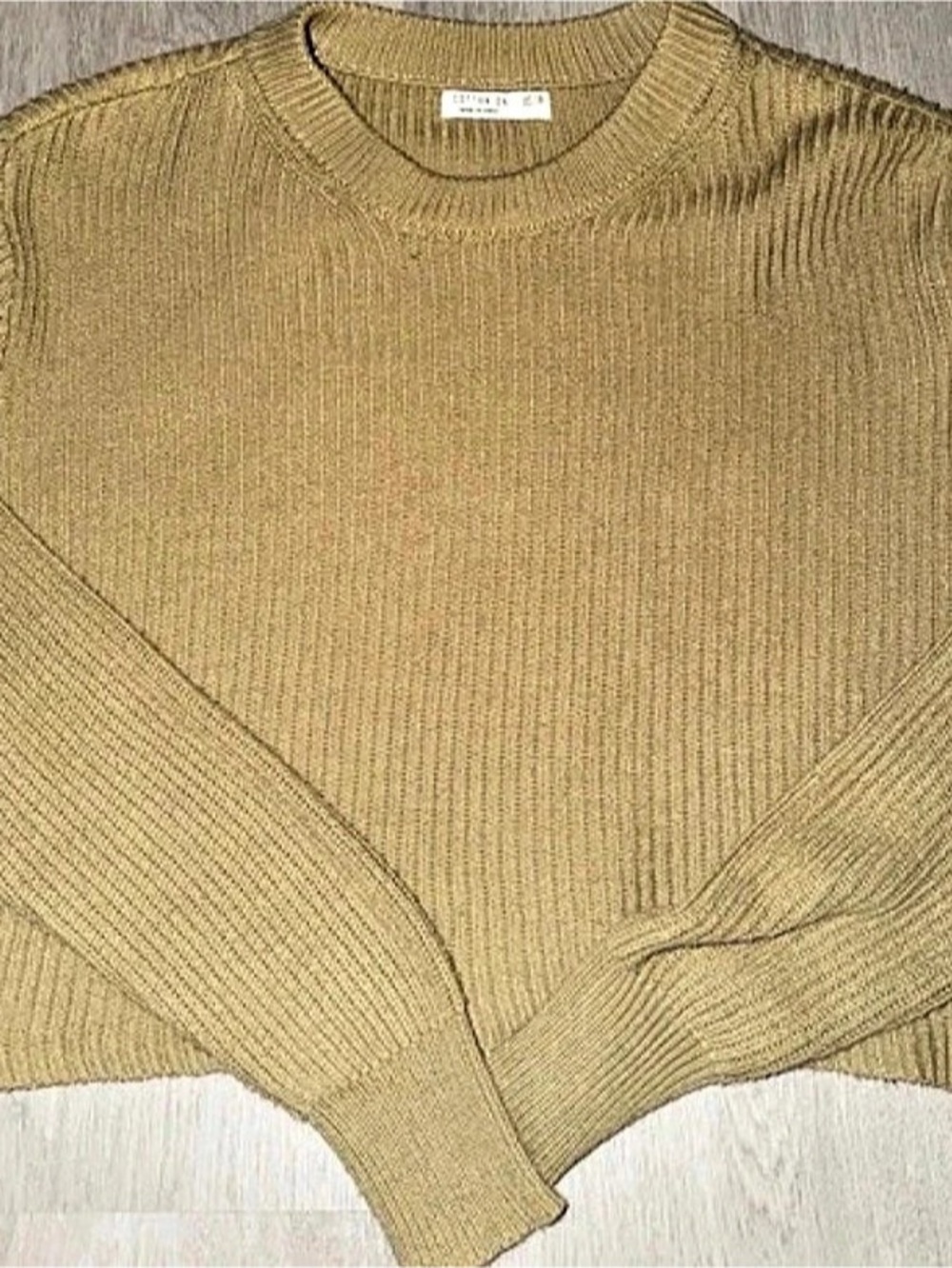 COTTON:ON Ribbed Crew Neck Pullover Sweater Brown XS/P